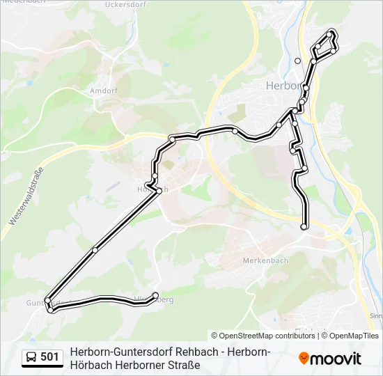 501 Bus Line Map