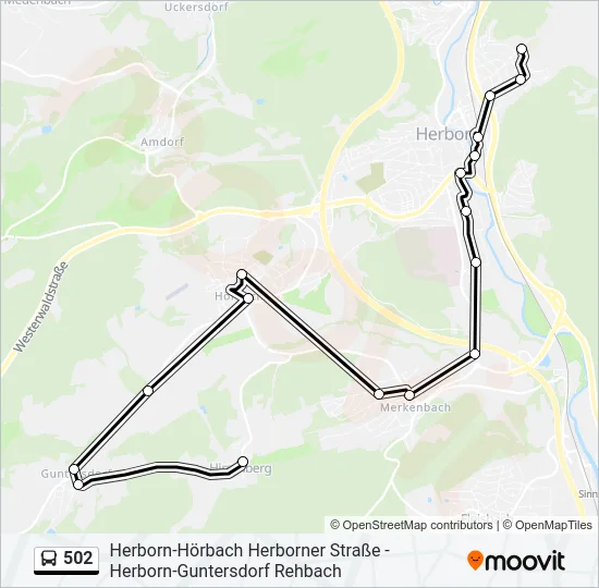 502 Bus Line Map
