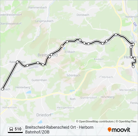 510 Bus Line Map