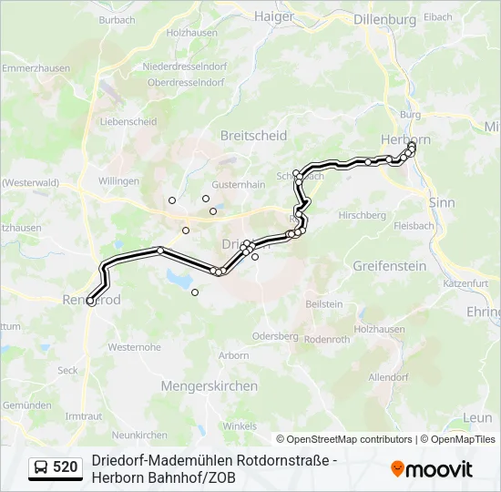 520 Bus Line Map