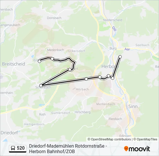 520 Bus Line Map