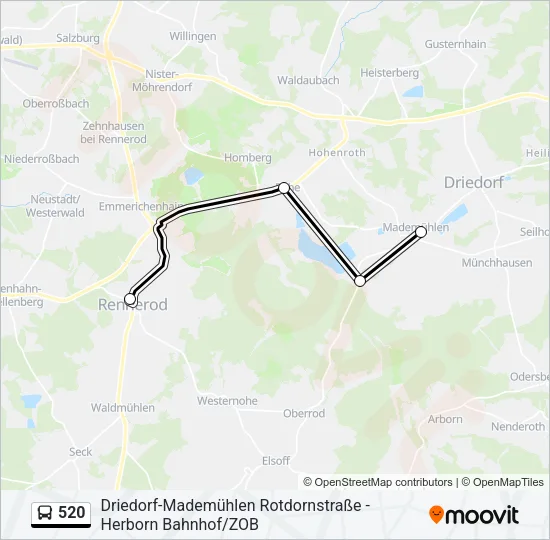 520 Bus Line Map