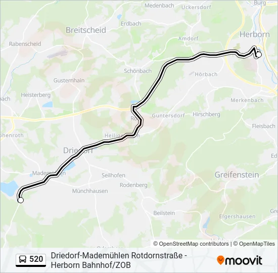 520 Bus Line Map
