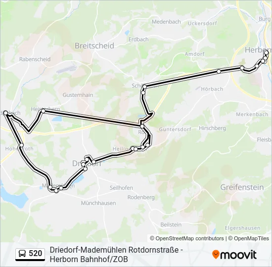520 Bus Line Map