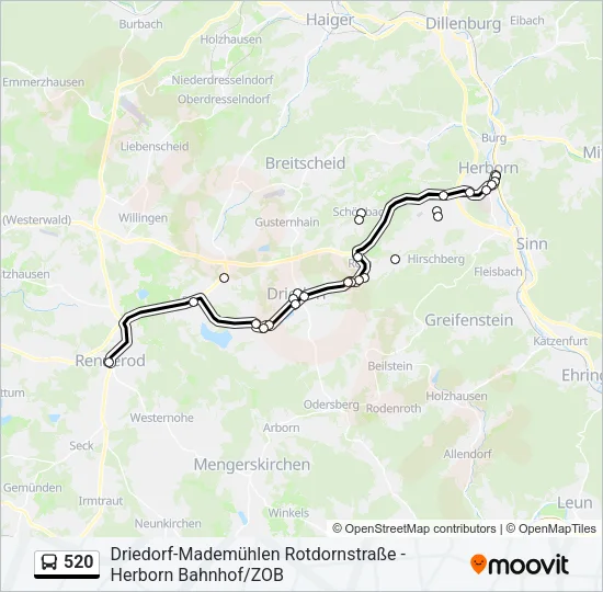 520 Bus Line Map