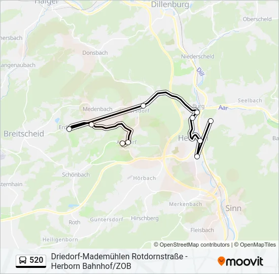 520 Bus Line Map