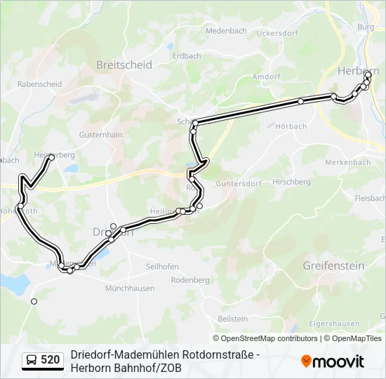 520 Bus Line Map