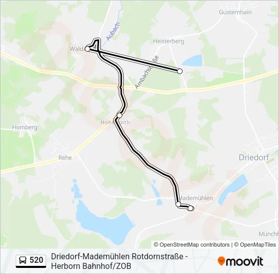 520 Bus Line Map