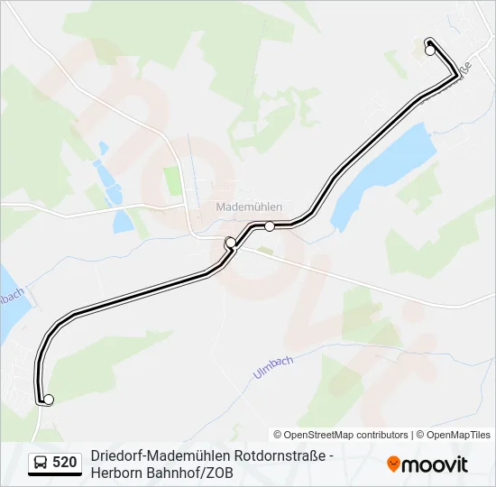 520 Bus Line Map