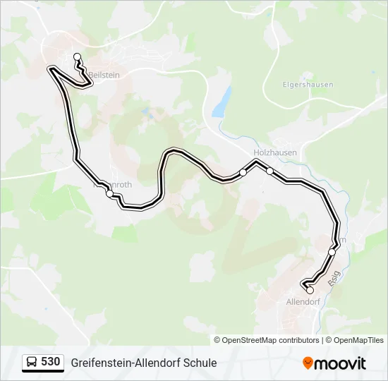 530 Bus Line Map