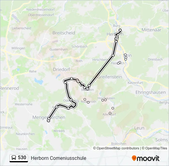 530 Bus Line Map