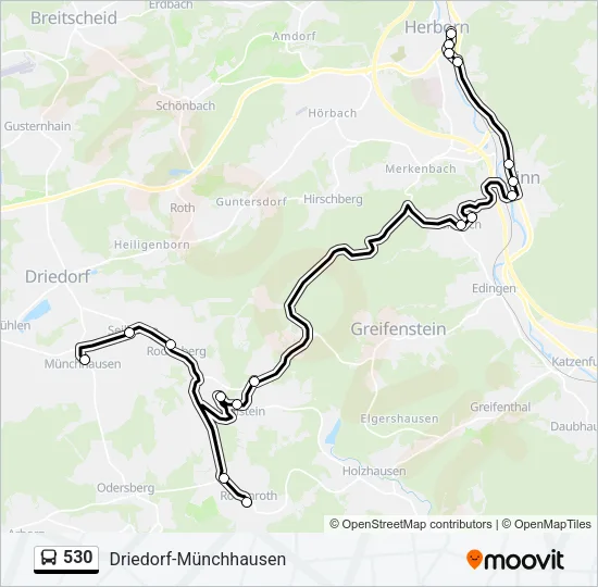 530 Bus Line Map
