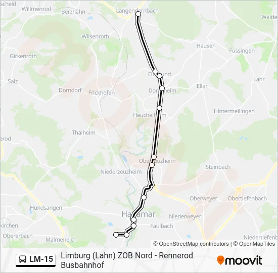 Автобус LM-15: карта маршрута