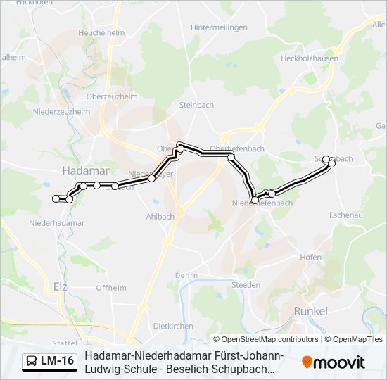 LM-16 Bus Line Map