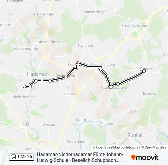 LM-16 Bus Line Map