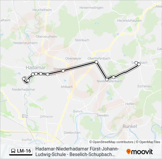 LM-16 Bus Line Map