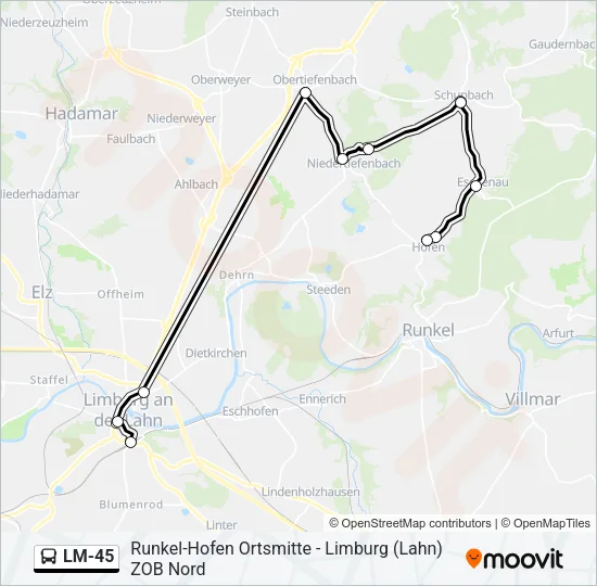 LM-45 Bus Line Map