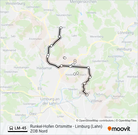 LM-45 Bus Line Map