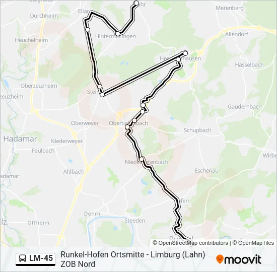 LM-45 Bus Line Map