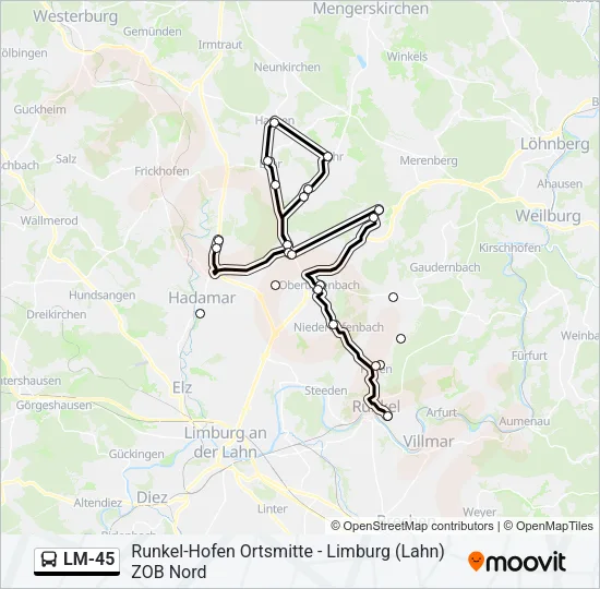 LM-45 Bus Line Map
