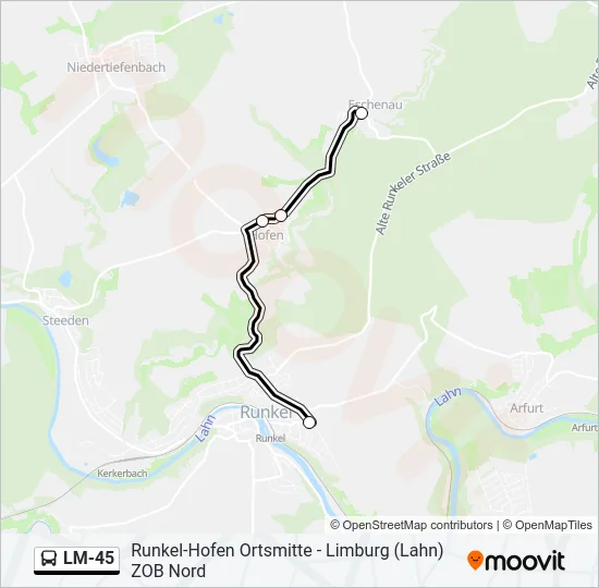 LM-45 Bus Line Map