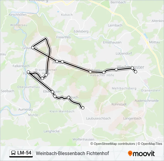 LM-54 Bus Line Map