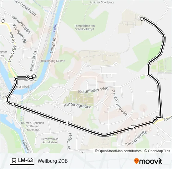 LM-63 Bus Line Map