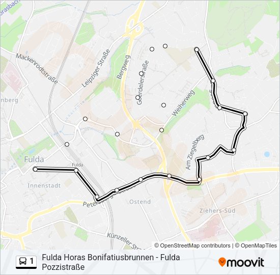 1 Bus Line Map