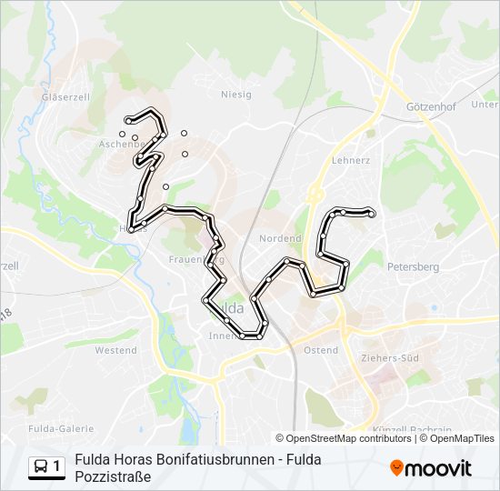 1 Bus Line Map