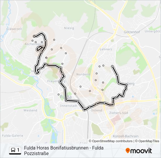 1 Bus Line Map