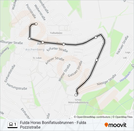1 Bus Line Map