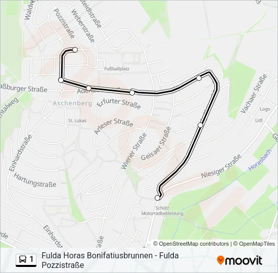 1 Bus Line Map