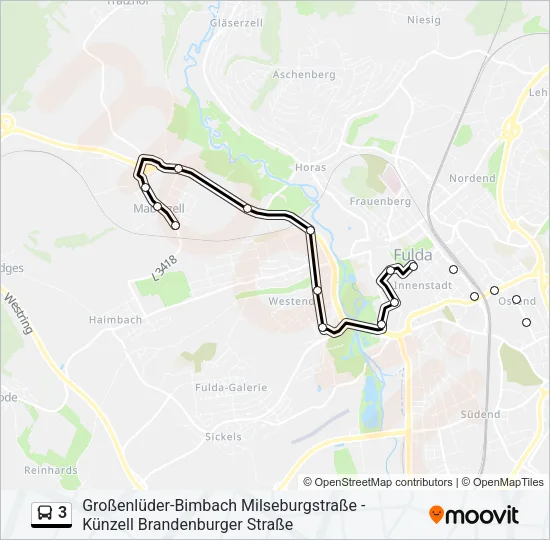 3 Bus Line Map