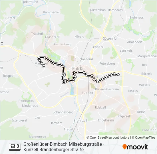 3 Bus Line Map