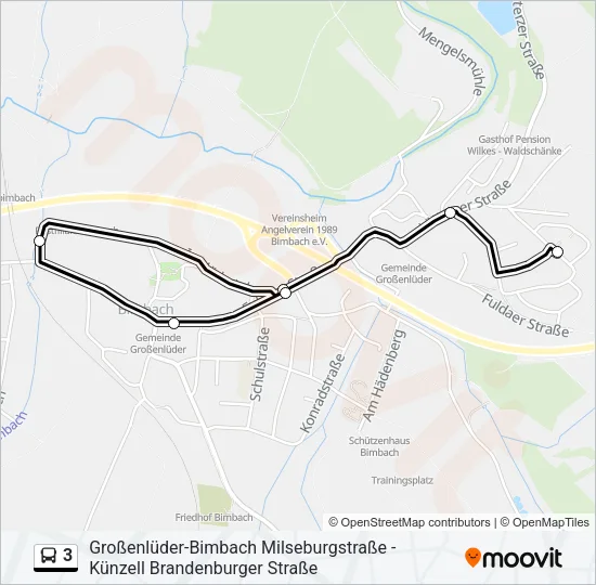 3 Bus Line Map