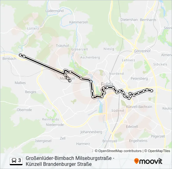 3 Bus Line Map