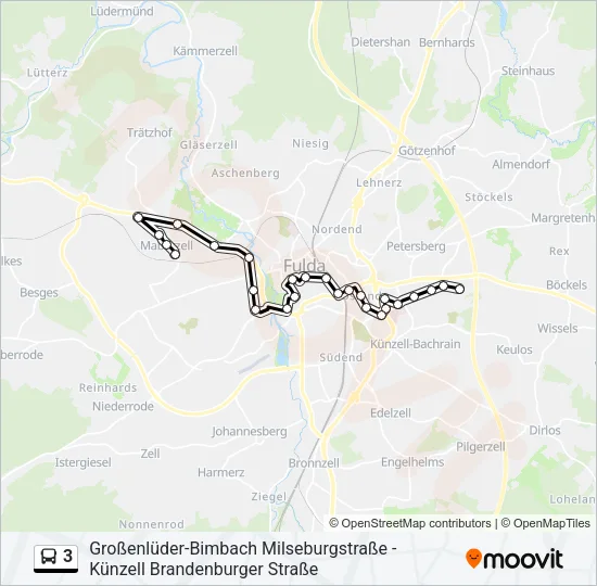 3 Bus Line Map