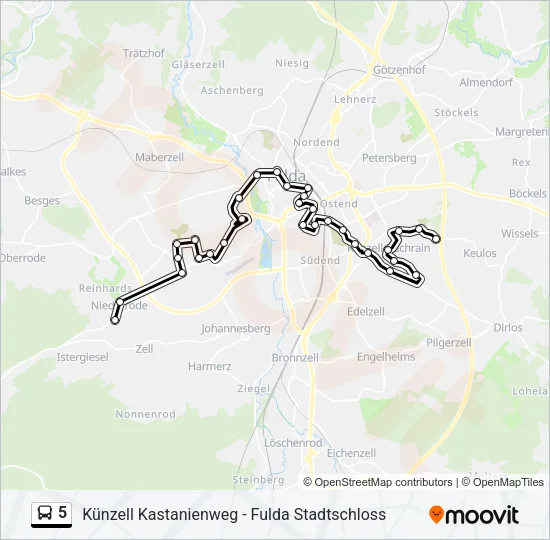 5 Bus Line Map