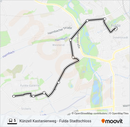 Автобус 5: карта маршрута