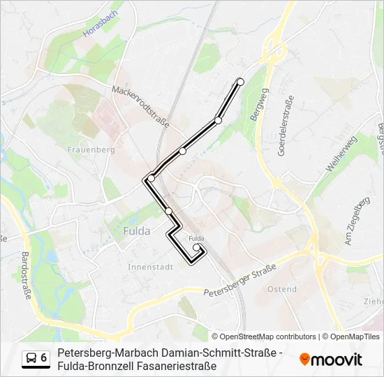Автобус 6: карта маршрута