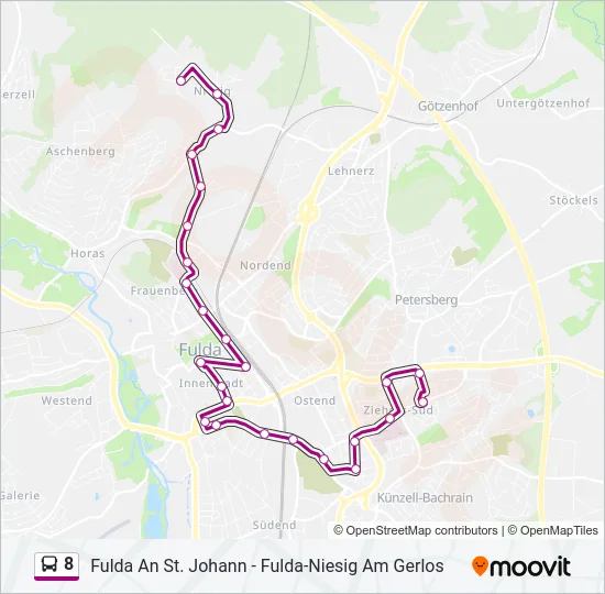 8 Bus Line Map