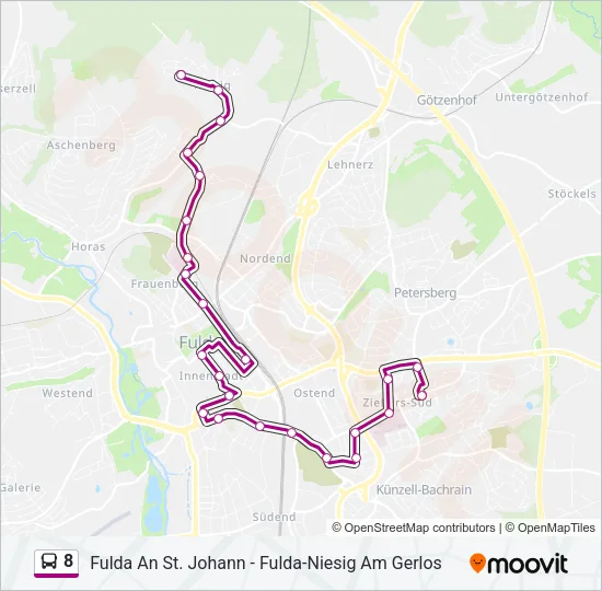 8 Bus Line Map