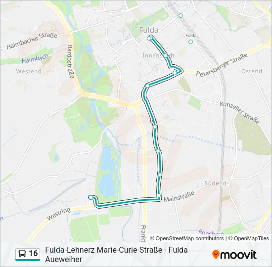 16 Bus Line Map