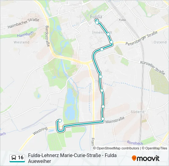 16 Bus Line Map