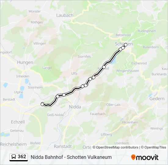 362 Bus Line Map