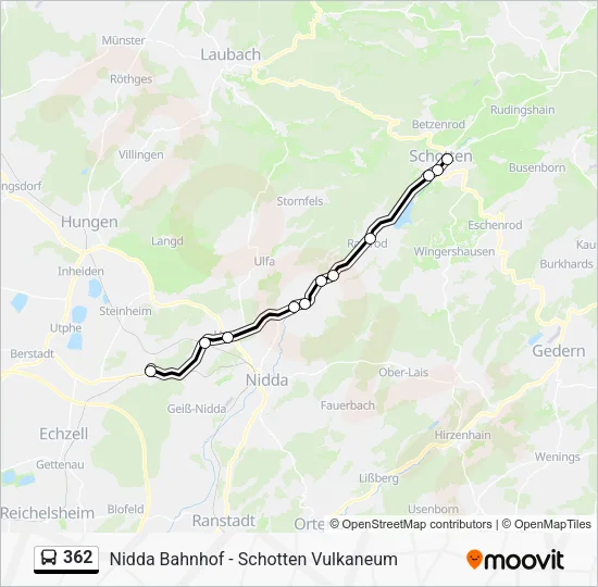 362 Bus Line Map