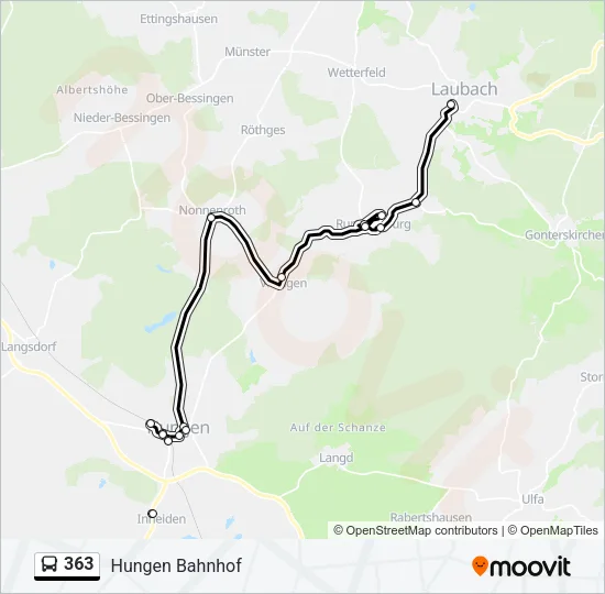 363 Bus Line Map