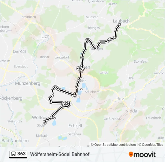 363 Bus Line Map