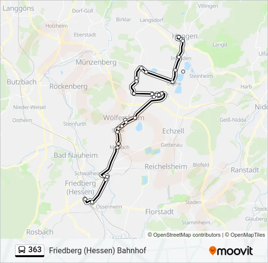 363 Bus Line Map