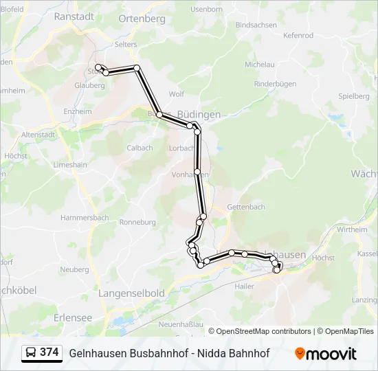 374 Bus Line Map